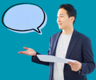 Image of man with a speech bubble