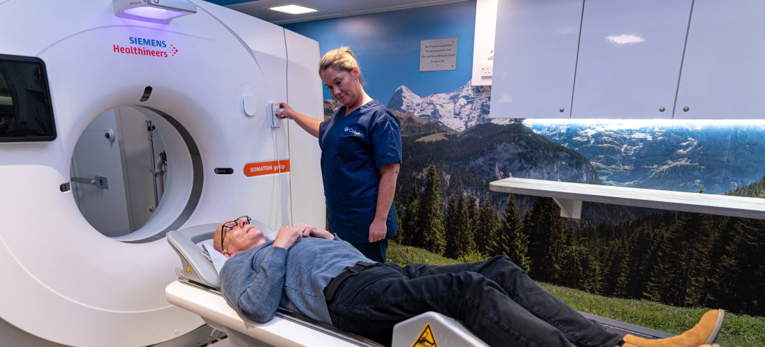 Person about to have a CT scan