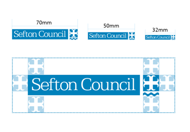 Sefton Council logo with exclusion zones