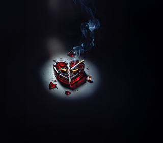 Broken heart-shaped ash tray