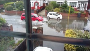 A flooded section of road on Balmoral Drive