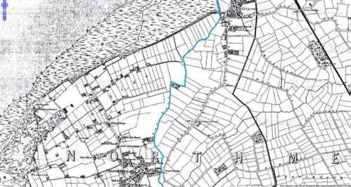 Map detailing the Pool Water course in 1955