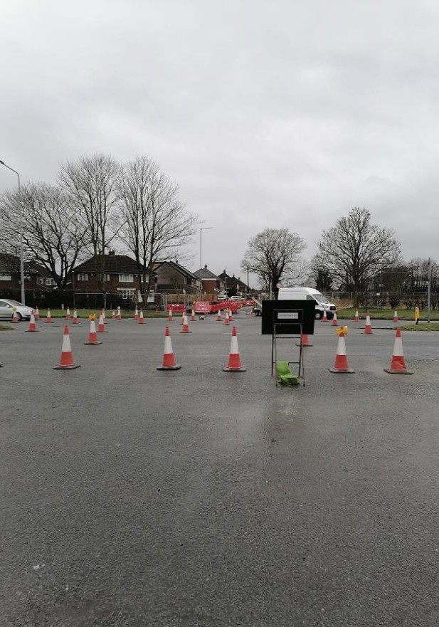 Pictures below of A59 urgent utility and drainage maintenance traffic management.