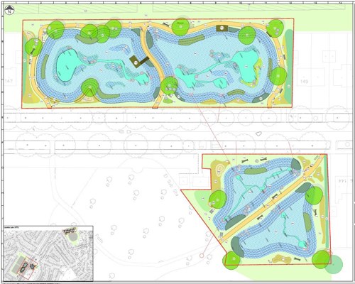 Concept design of the ponds either side of Preston New Road