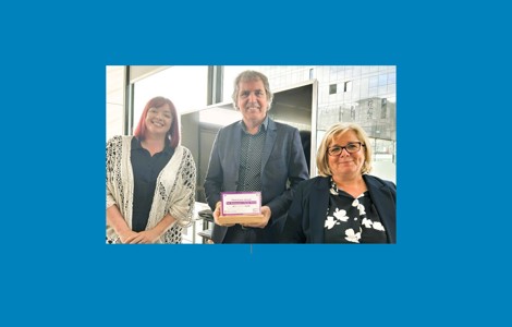 Sefton Council’s Cabinet Member for Corporate Services, Cllr Christine Howard, Metro Mayor Steve Rotheram and Sefton Council's Head of Human Resources, Jill Readfern.