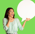 Woman with a speech bubble