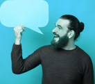 Man with speech bubble
