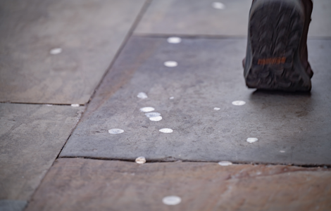 Chewing gum on the pavement 
