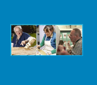 three people using day services