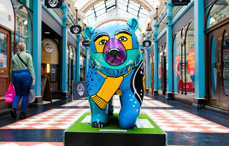 Colourful Bear In shopping arcade