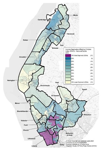 Sefton map of Children Eligible for Free School Meals