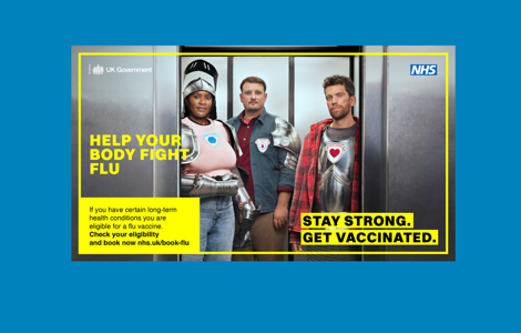 NHS promotional poster for flu vaccination